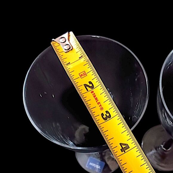 2 Mikasa KYA Smoke Wine Glasses Goblets Red Crystal Elegant Classic Holiday Rare - Picture 3 of 16